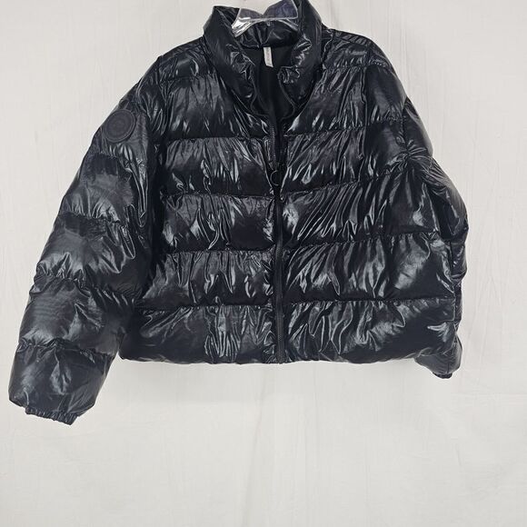 Fabletics Wander Puffer Jacket by in Black Shine Size 1X Plus Size Women's - Picture 4 of 12